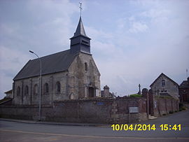 The town hall and church in Erquinvillers