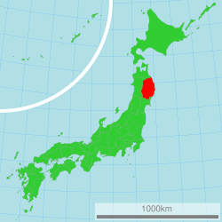 Iwate'nin Japonya'daki konumu