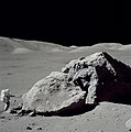 Tatsächliche Landschaft auf dem Mond, aufgenommen von der Apollo-17-Mission