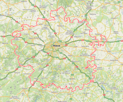 Prague metropolitan area (red outline)