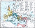 Western Roman Empire (395–476/480 AD) and Byzantine Empire (286/395–1453 AD) in 395 AD.