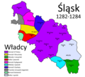 1282–1284      Mieszko I cieszyński      Bolko I opolski      Mikołaj I opawski      Henryk V Brzuchaty      Henryk IV Probus      Bolko I jaworski      Bernard Zwinny      Henryk III głogowski      Przemko ścinawski      Konrad II Garbaty