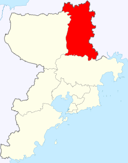 Location of Laixi within Qingdao