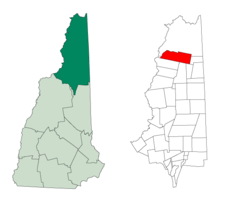 Location in Coös County, New Hampshire