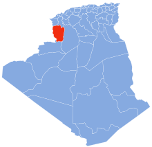 Map of Algeria showing Naama province