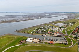 Luftbild Hafen und Außenweser