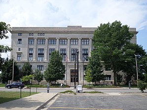 Das Genesee County Courthouse, seit 1990 im NRHP gelistet[1]