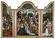 Jan van Dornicke (1470–1527). The Crucifixion Triptych, c. 1517.