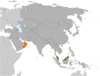 Location map for Malaysia and Oman.