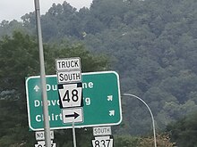 PA 48 Truck southbound from the McKeesport-Duquesne Bridge.