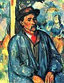 Paul Cézanne: Bauer im blauen Kittel (Paysan en blouse bleue), um 1897; im Katalog als Bauer mit rotem Halstuch, Nr. 146