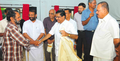 Raju Nair is felicitated by VM Sudheeran, KPCC President at a KUWJ function held at CMS College in 2013.