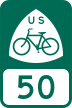 U.S. Bicycle Route 50 marker