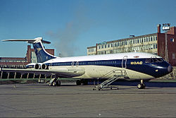 Vickers VC10 der BOAC am Flughafen London Heathrow im November 1972