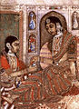 Lady being offered wine, Deccan, 1600 CE.