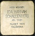 Stolperstein für Ida Hannah Schallenberg (Joseph-Stelzmann-Straße 62)