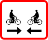 UB11:Two way cycle path. Complementary panel to B11 Yield.