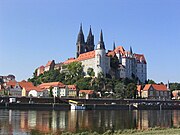 Meißner Burgberg, links die Bischofsburg, rechts die Albrechtsburg, dahinter der Dom