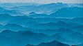 Luftperspektive im Gebirge: „Blaue Berge“