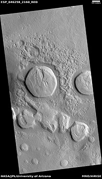 Layers in craters, as seen by HiRISE under HiWish program