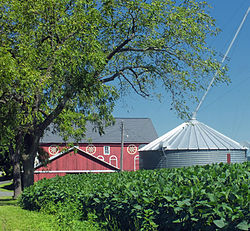 A Longswamp Township barn with hex signs