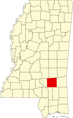 Karte von Jones County innerhalb von Mississippi