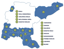 Wiejska gmina Tarnów wokół granic miasta Tarnów. Przykład gminy obwarzankowej.