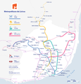 metro network map with suburban railway lines