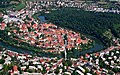 Novo Mesto (Rudolfswerth) in einer Flussschleife des Flusses Krka (Krainer Gurk) in Slowenien.