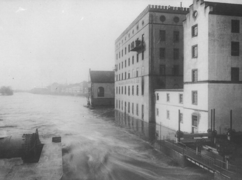 Main-Hochwasser an den Mainmühlen 1909