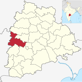 Positionskarte des Distrikts Sangareddy