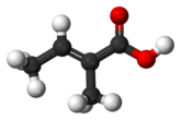 Ball-and-stick model of tiglic acid