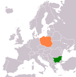 Map indicating locations of Bulgaria and Poland