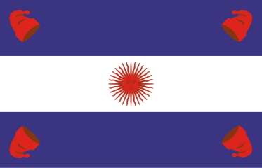 1831-1862 yıllarında varlık gösteren Arjantin Konfederasyonu'nun bayrağı