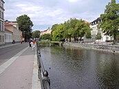 Fyrisån mot nord langs Västra Ågatan.