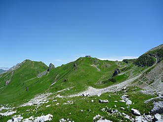 Hörnligrat vom Urder Augstberg mit Plattenhorn, Hörnli, Hörnlihütte und Seilbahnstationen