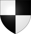 Wappen der Hohenzollern mit der Zollernvierung in Silber und Schwarz