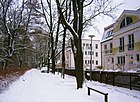 Buntspechtstraße vom Bärbelweg her links der Bootsclubpark