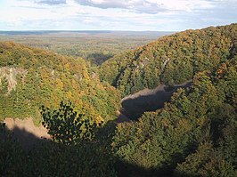 uitzicht vanaf Kopparhatten, nationaal park Söderåsen