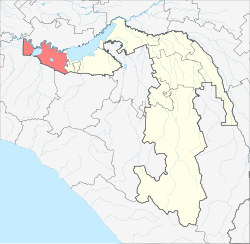 Location of Takhtamukaysky District in the Republic of Adygea