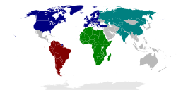 Regionale organisaties met militaire capaciteit (groen = AU).