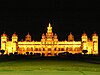 Illuminated Mysore palace at night