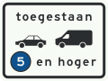 C22a3: Onderbord bij bord C22a: milieuzone toegankelijk voor personen- en bedrijfsauto’s emissieklasse 5 en 6