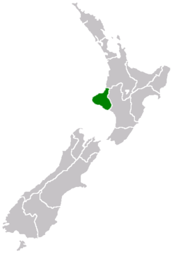 Taranaki Bölgesi'nin Yeni Zelanda'daki konumu