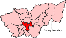 Map showing the location of the Rotherham constituency in South Yorkshire under the boundaries created by the 2023 boundary review and first used at the 2024 general election.