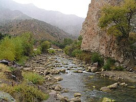 De Sevier in de kloof "Marysvale Canyon"