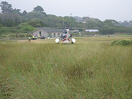 Tresco Heliport, met een Sikorsky S-61 van British International Helicopters (2006)