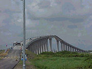 The bridge from the road.