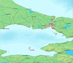 İmralı Adası'nın Marmara Denizi'ndeki konumu