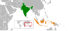 Location map for India and Indonesia.